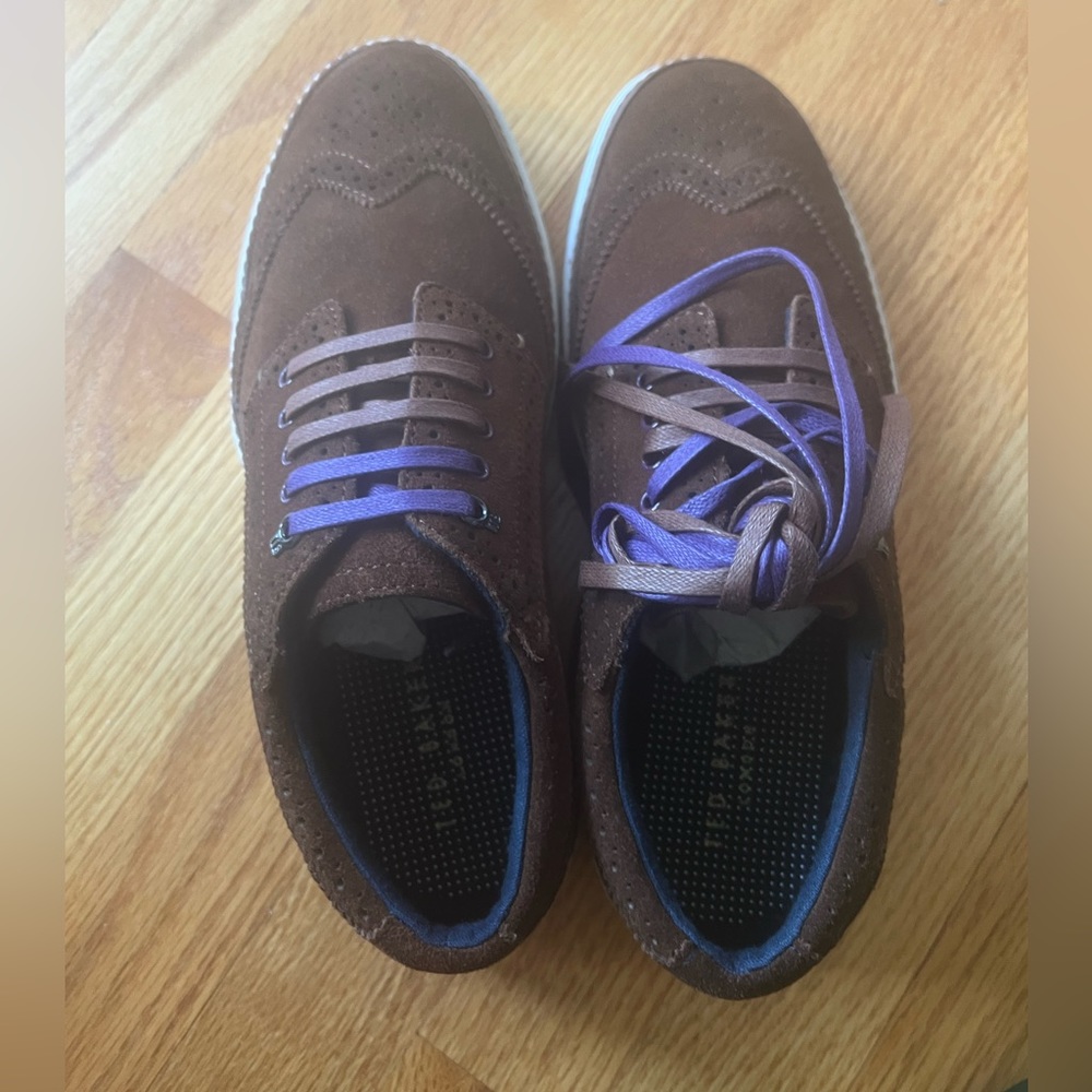 New TED BAKER London Byran Mens Br Suede Wingtip Sneaker Casual Shoes Size 7
